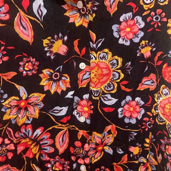 Nanette lepore ladies XL black floral sleeveless rayon hi low loose fit dress - Picture 2 of 5